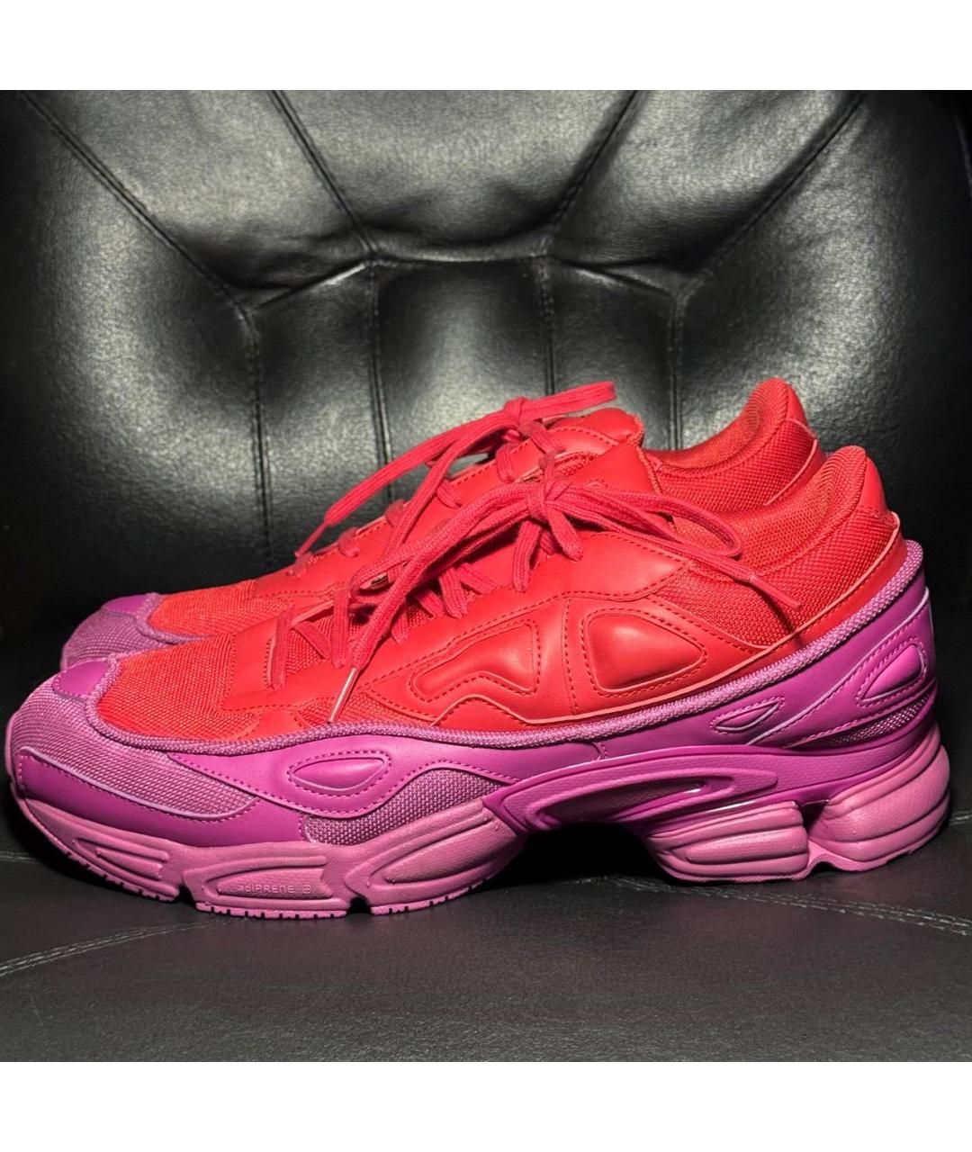 ADIDAS X RAF SIMONS Красные текстильные низкие кроссовки / кеды, фото 3