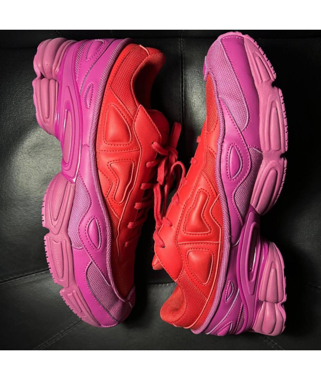 ADIDAS X RAF SIMONS Красные текстильные низкие кроссовки / кеды, фото 4