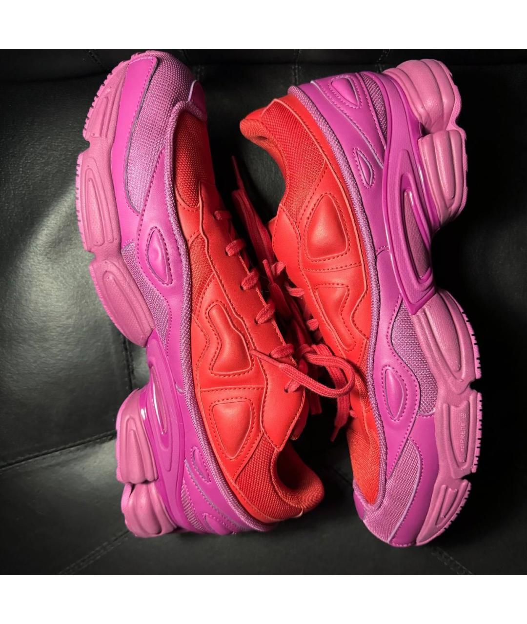 ADIDAS X RAF SIMONS Красные текстильные низкие кроссовки / кеды, фото 5