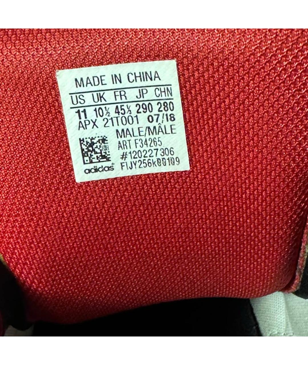 ADIDAS X RAF SIMONS Бордовые текстильные низкие кроссовки / кеды, фото 6