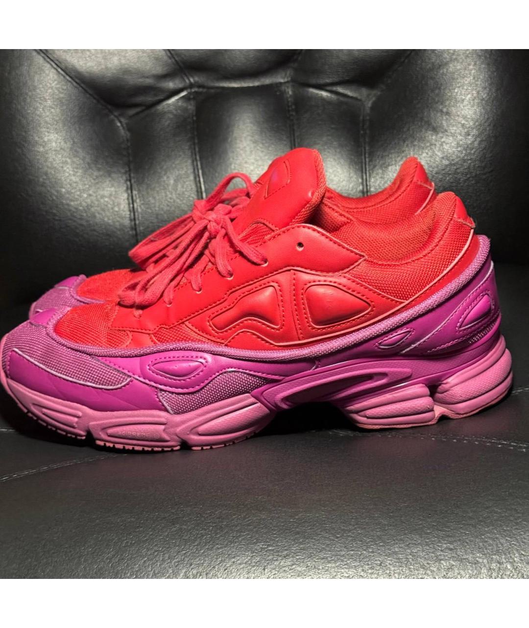 ADIDAS X RAF SIMONS Бордовые текстильные низкие кроссовки / кеды, фото 3