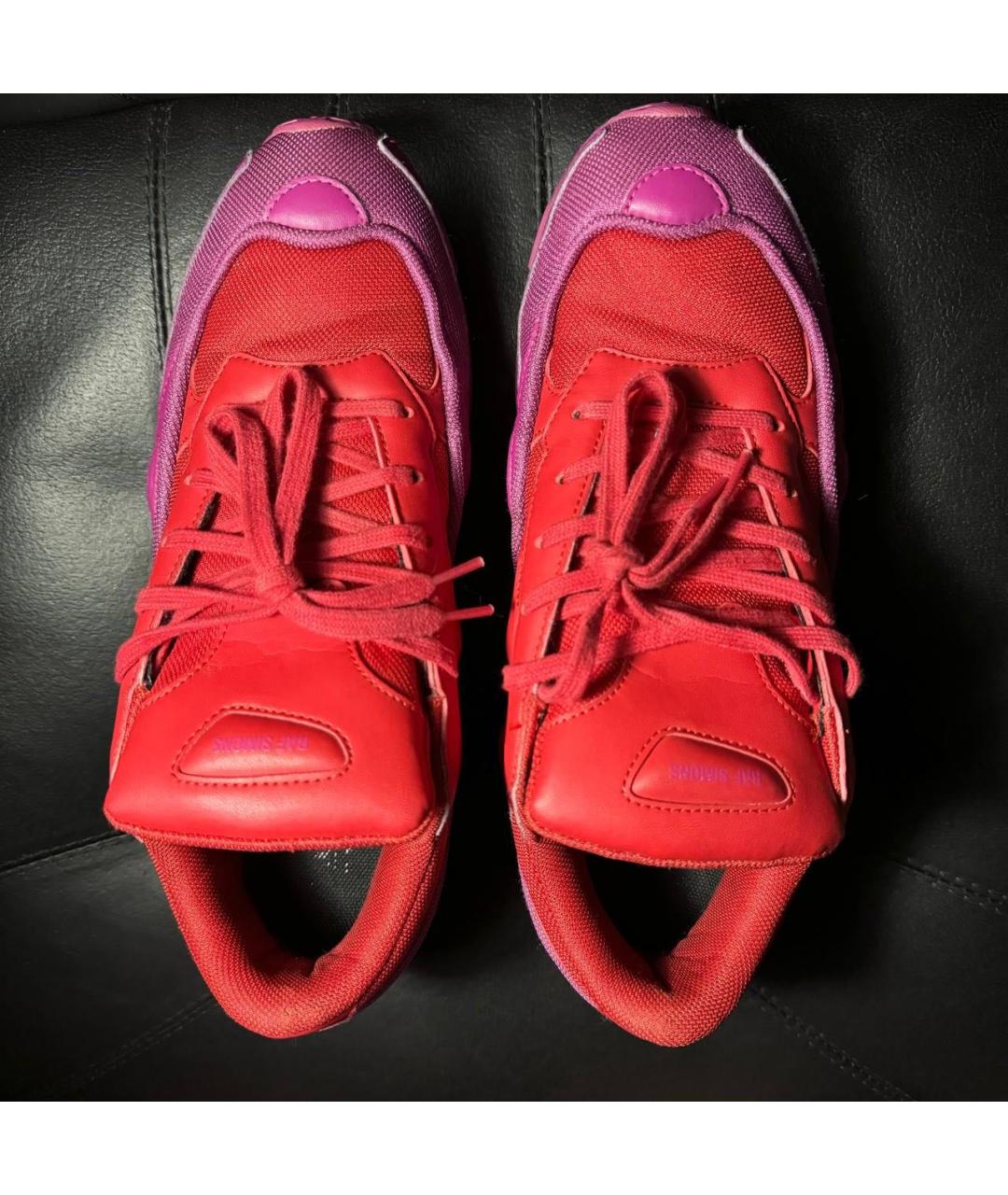 ADIDAS X RAF SIMONS Бордовые текстильные низкие кроссовки / кеды, фото 7