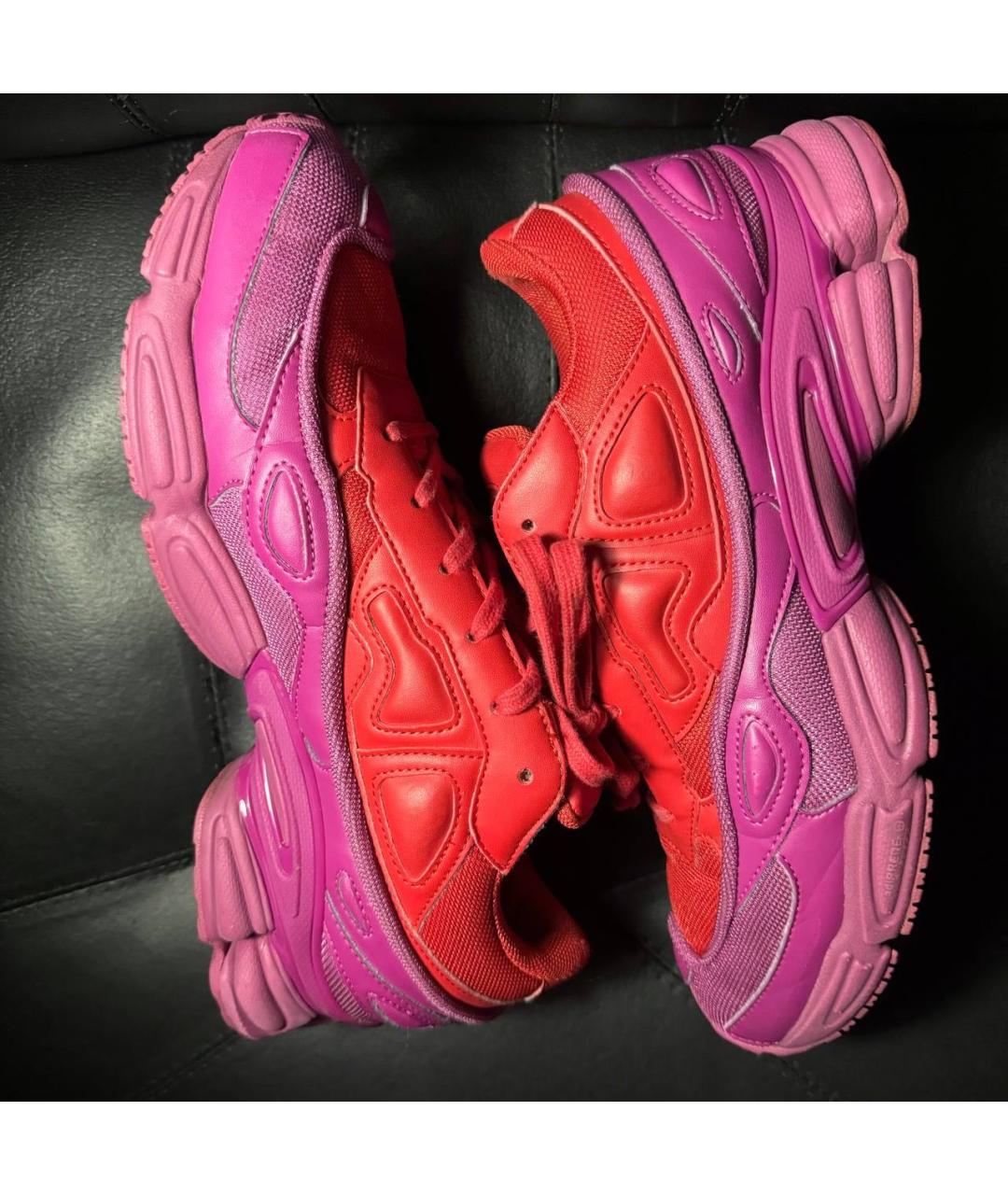 ADIDAS X RAF SIMONS Бордовые текстильные низкие кроссовки / кеды, фото 5