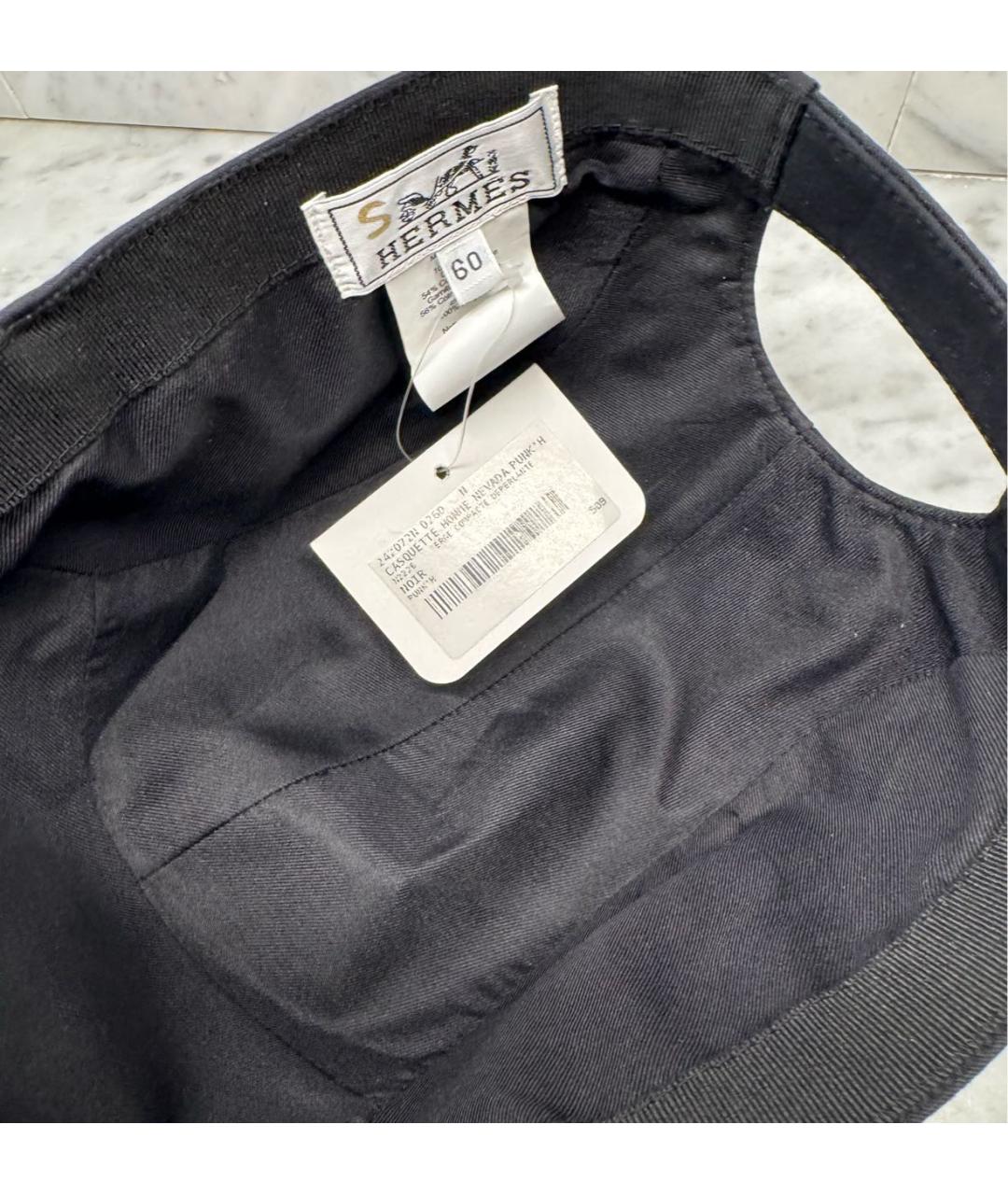 HERMES Черная хлопковая кепка/бейсболка, фото 2