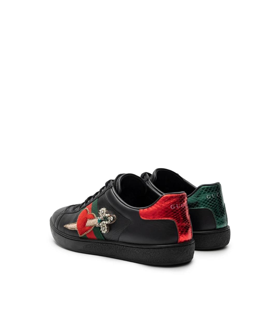 GUCCI Черные кожаные кеды, фото 3