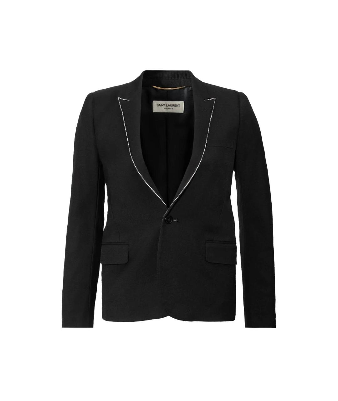 SAINT LAURENT Черный шерстяной жакет/пиджак, фото 4