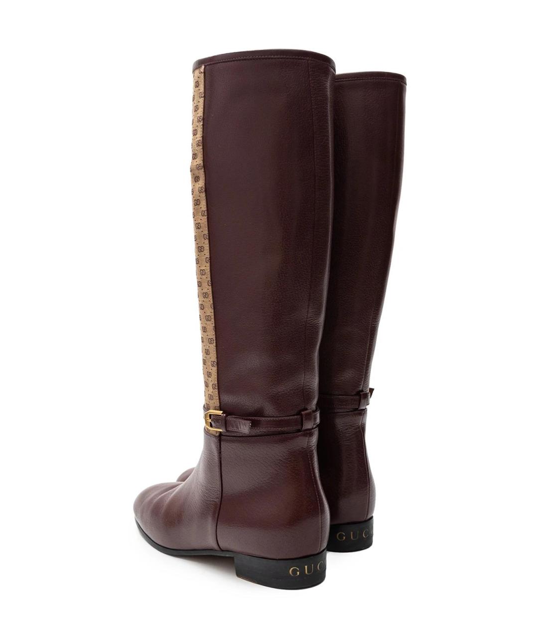 GUCCI Бордовые текстильные сапоги, фото 3