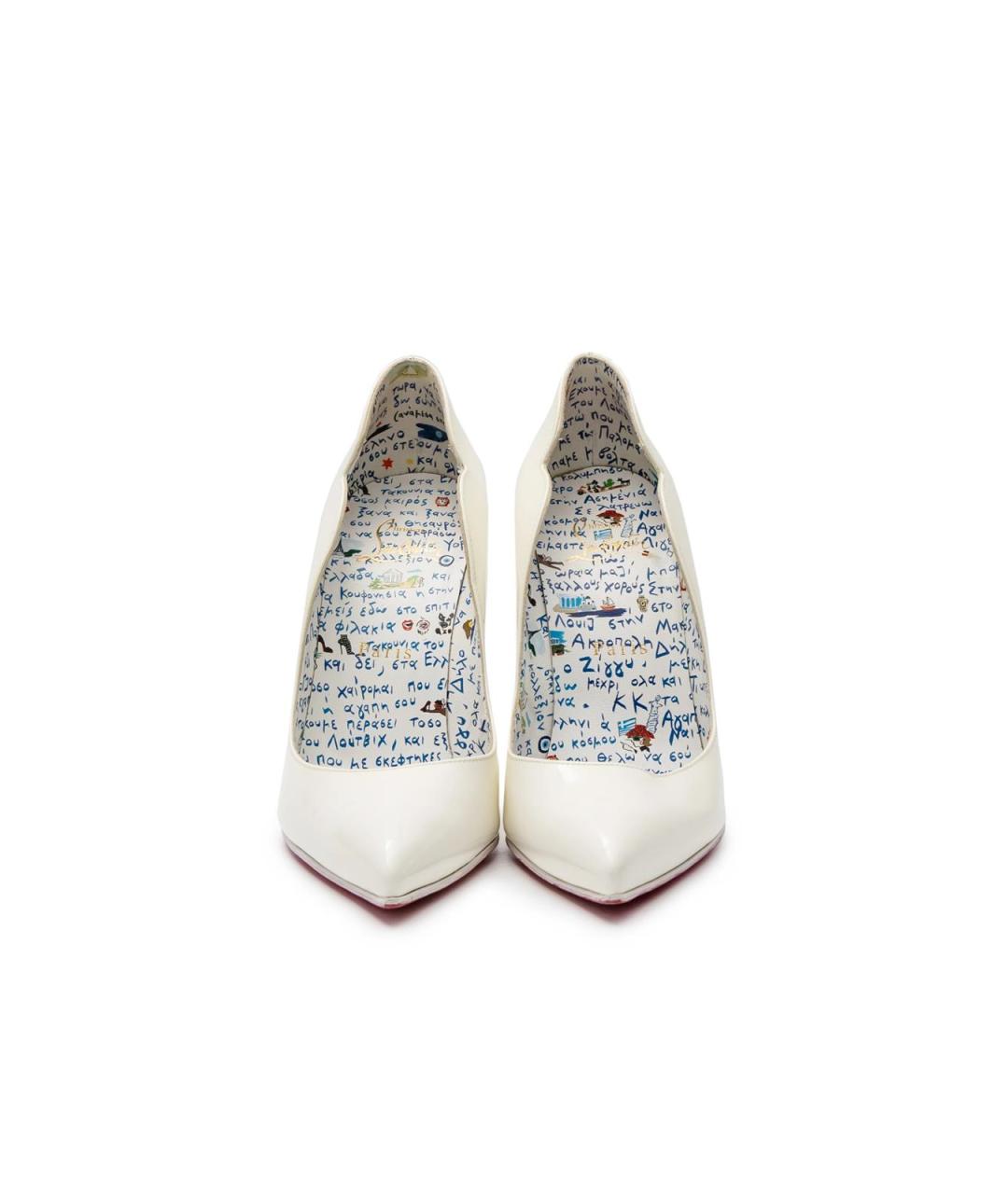 CHRISTIAN LOUBOUTIN Белые кожаные туфли, фото 4