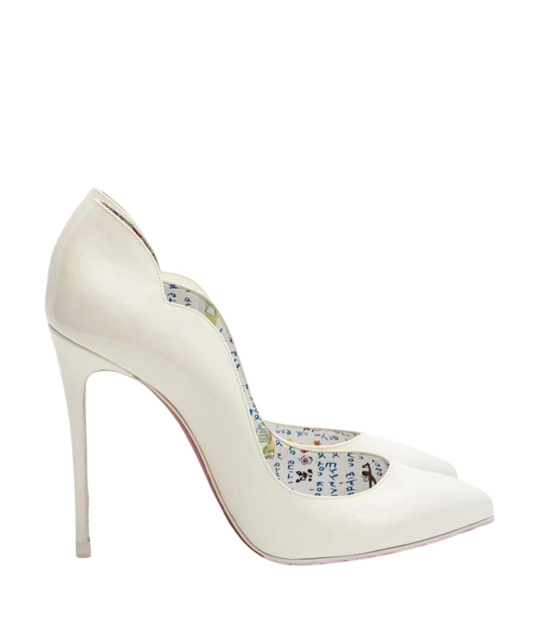 CHRISTIAN LOUBOUTIN Белые кожаные туфли, фото 1