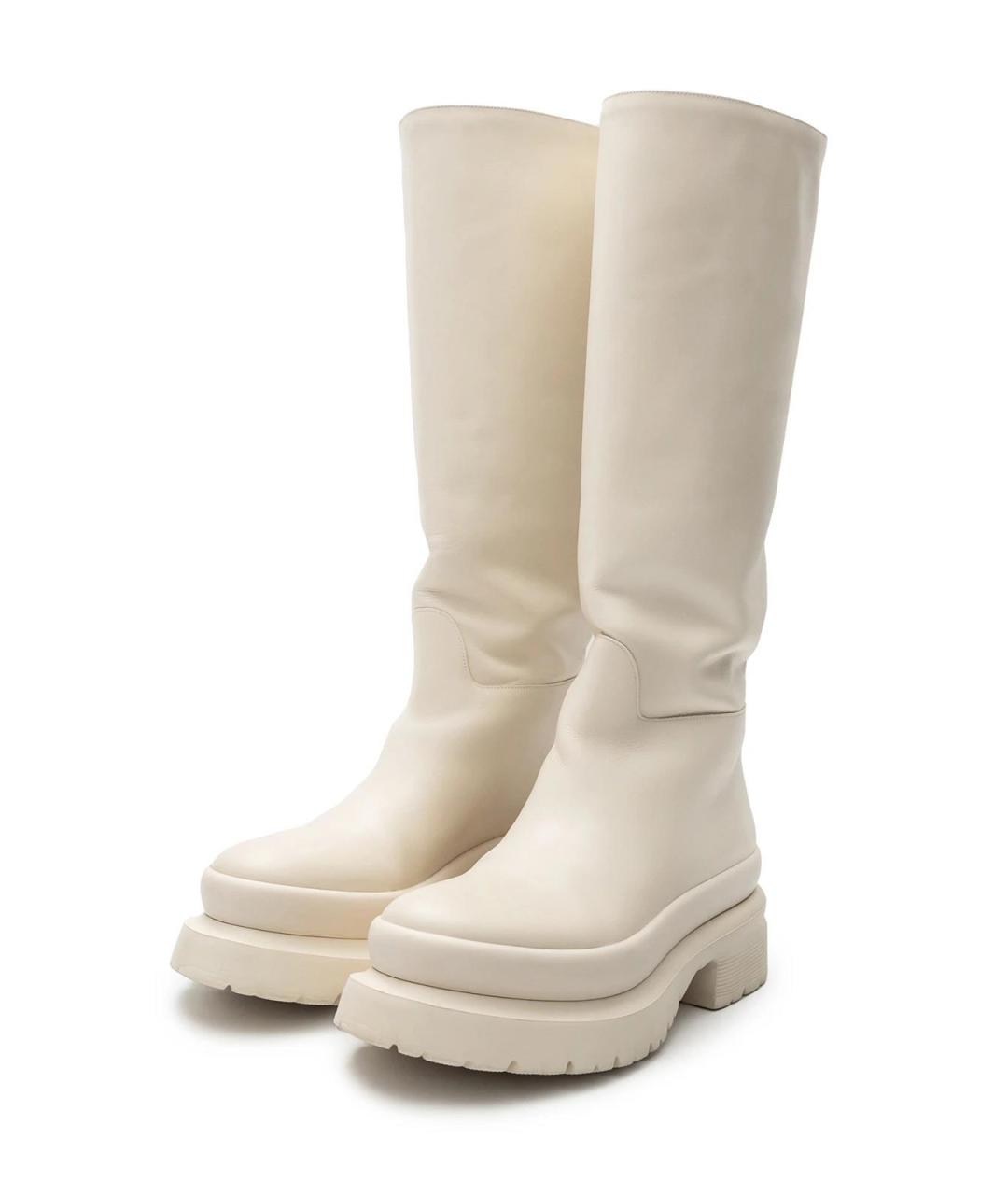 VALENTINO Бежевые кожаные сапоги, фото 2