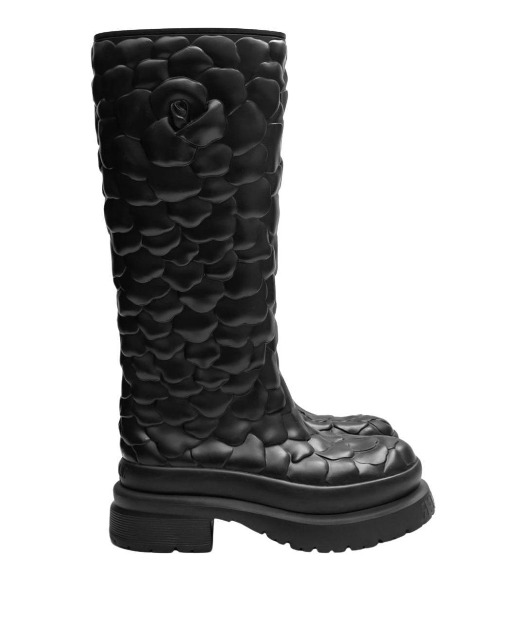 VALENTINO Черные резиновые сапоги, фото 1