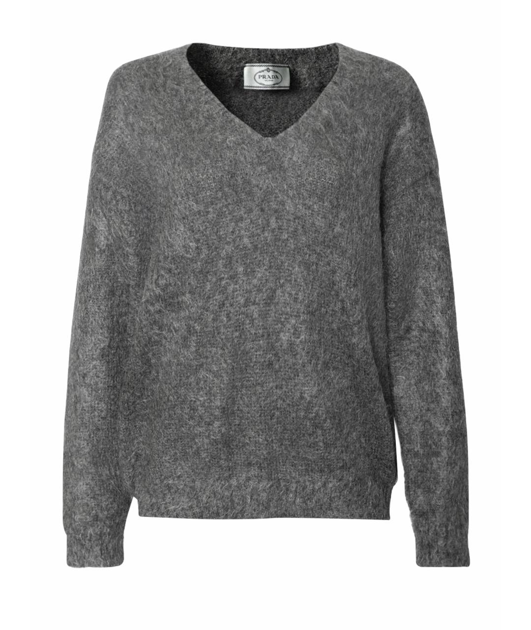 PRADA Серый шерстяной джемпер / свитер, фото 1