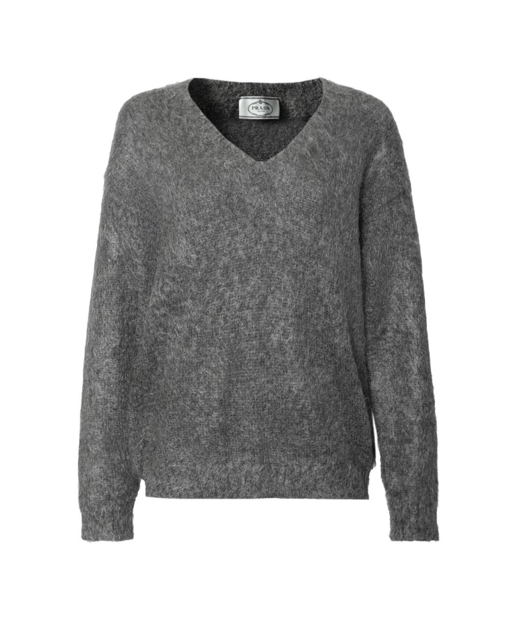 PRADA Серый шерстяной джемпер / свитер, фото 4