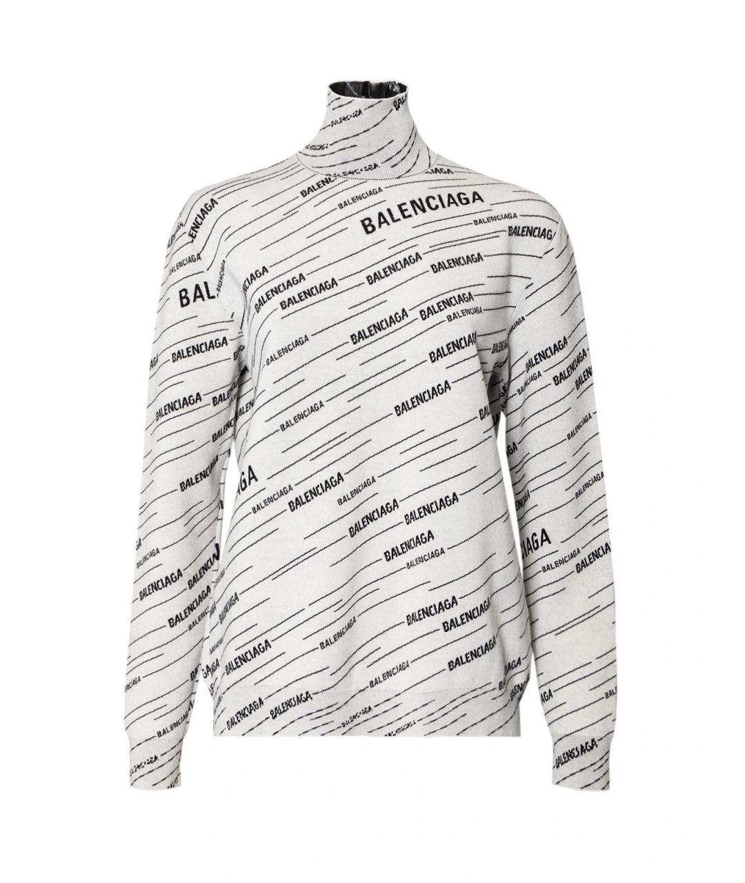 BALENCIAGA Бежевый шерстяной джемпер / свитер, фото 2