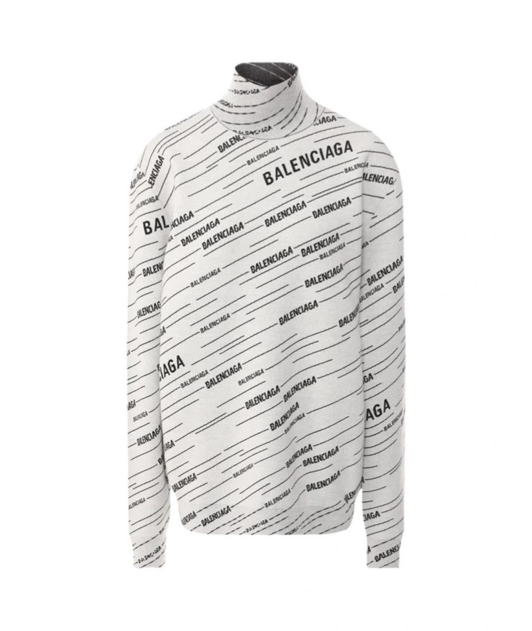 BALENCIAGA Бежевый шерстяной джемпер / свитер, фото 5