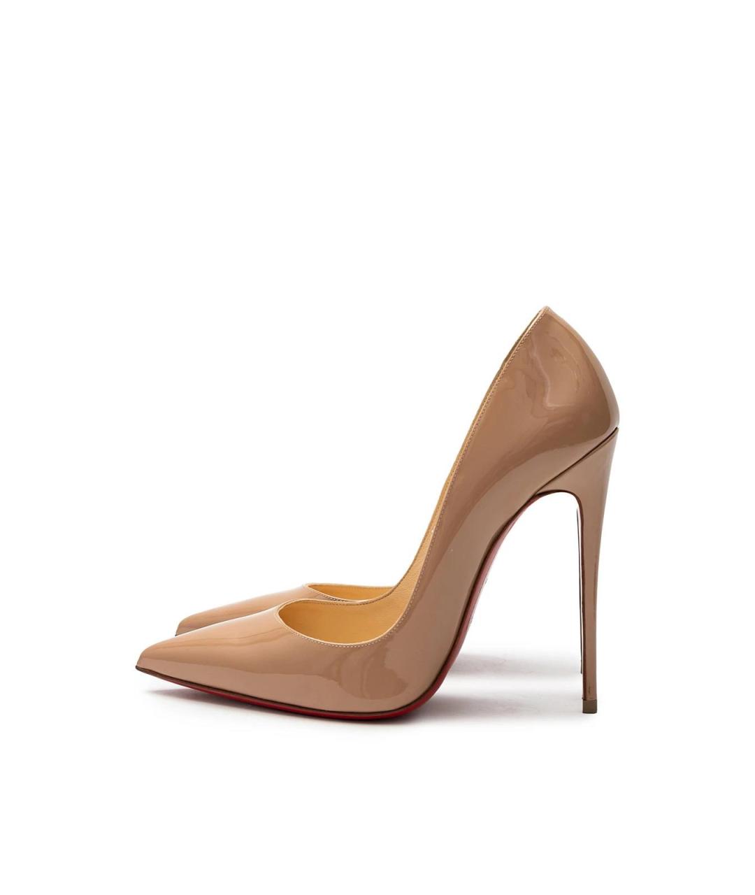 CHRISTIAN LOUBOUTIN Бежевые кожаные туфли, фото 5