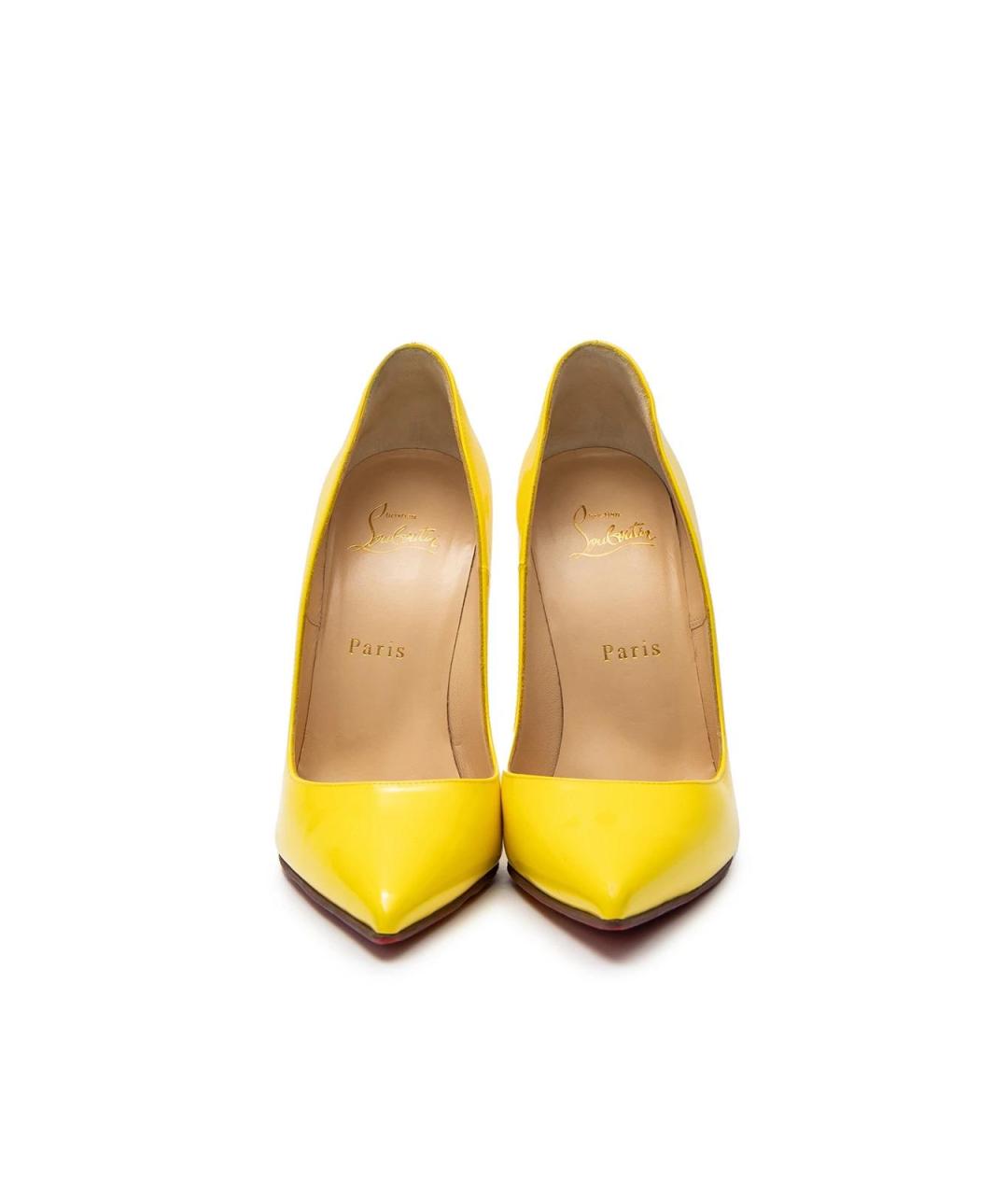 CHRISTIAN LOUBOUTIN Желтые кожаные туфли, фото 4