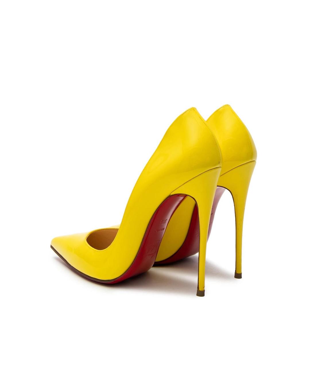 CHRISTIAN LOUBOUTIN Желтые кожаные туфли, фото 3