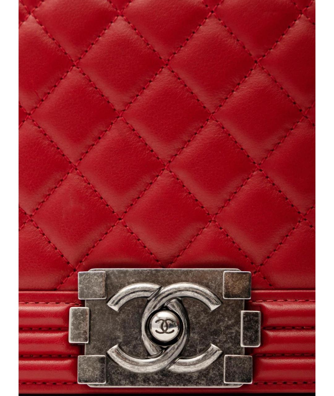 CHANEL Красная кожаная сумка тоут, фото 5