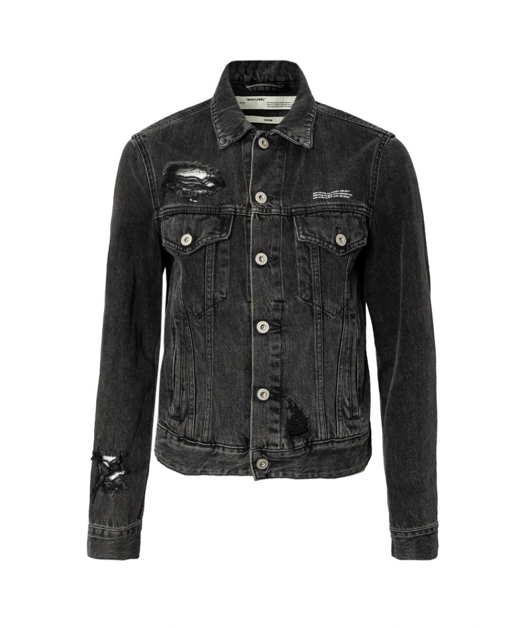 OFF-WHITE Черная хлопковая куртка, фото 4