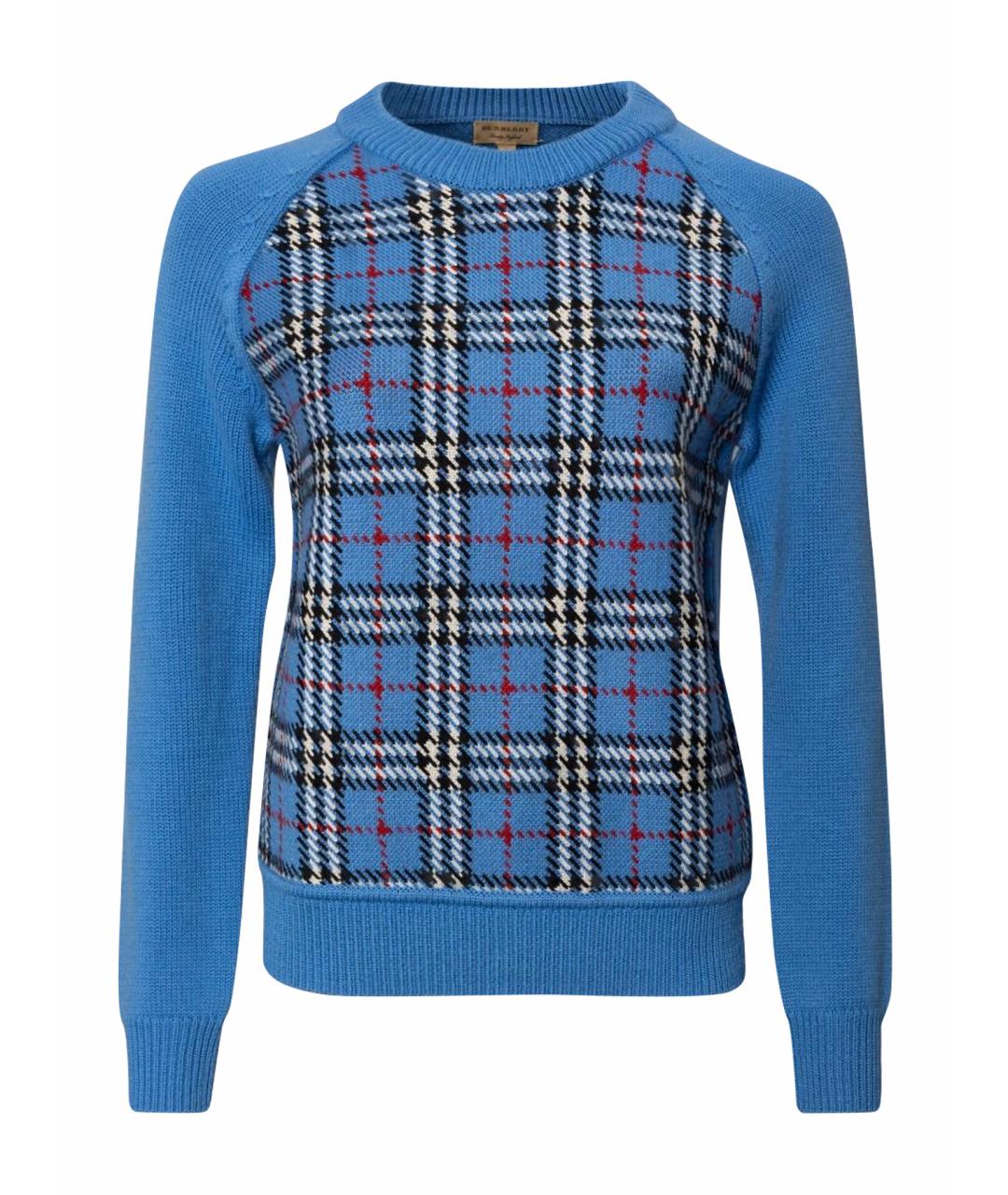 BURBERRY Голубой шерстяной джемпер / свитер, фото 1