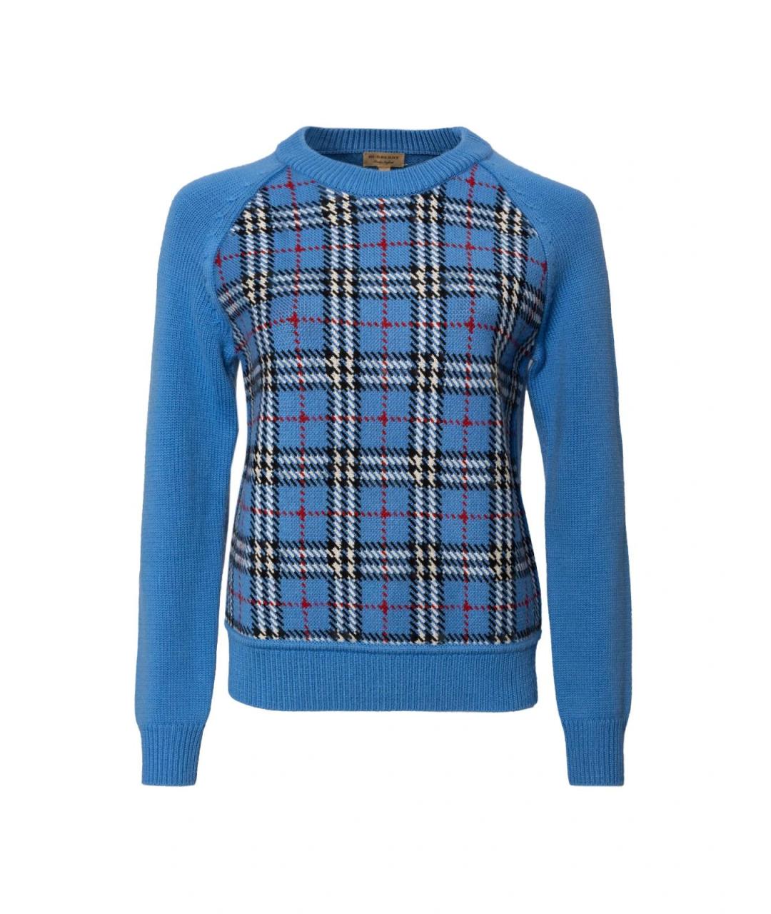 BURBERRY Голубой шерстяной джемпер / свитер, фото 4