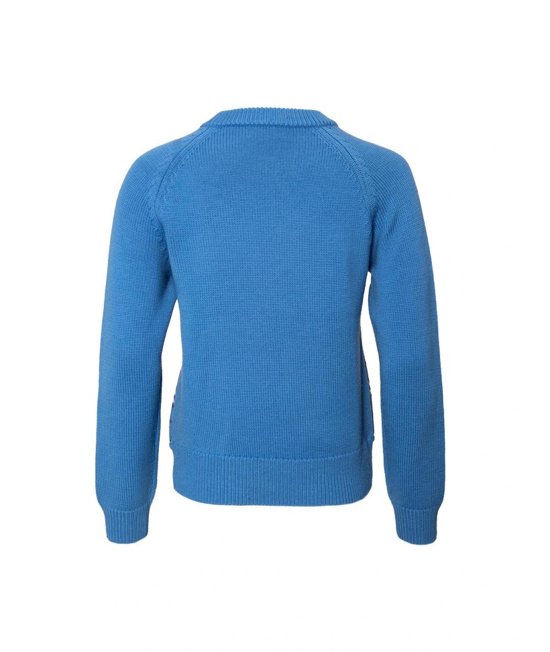 BURBERRY Голубой шерстяной джемпер / свитер, фото 2
