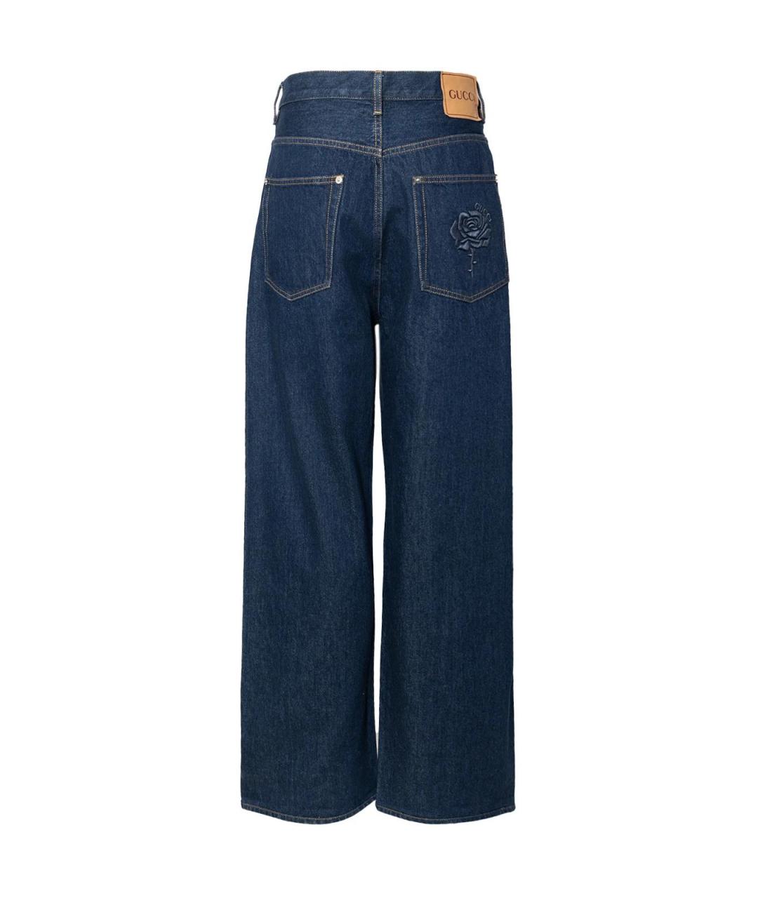 GUCCI Синие хлопковые прямые джинсы, фото 2