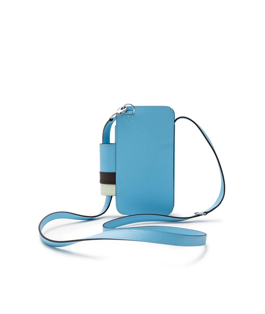 HERMES Голубая кожаная сумка тоут, фото 3