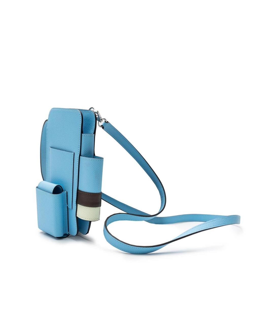 HERMES Голубая кожаная сумка тоут, фото 2