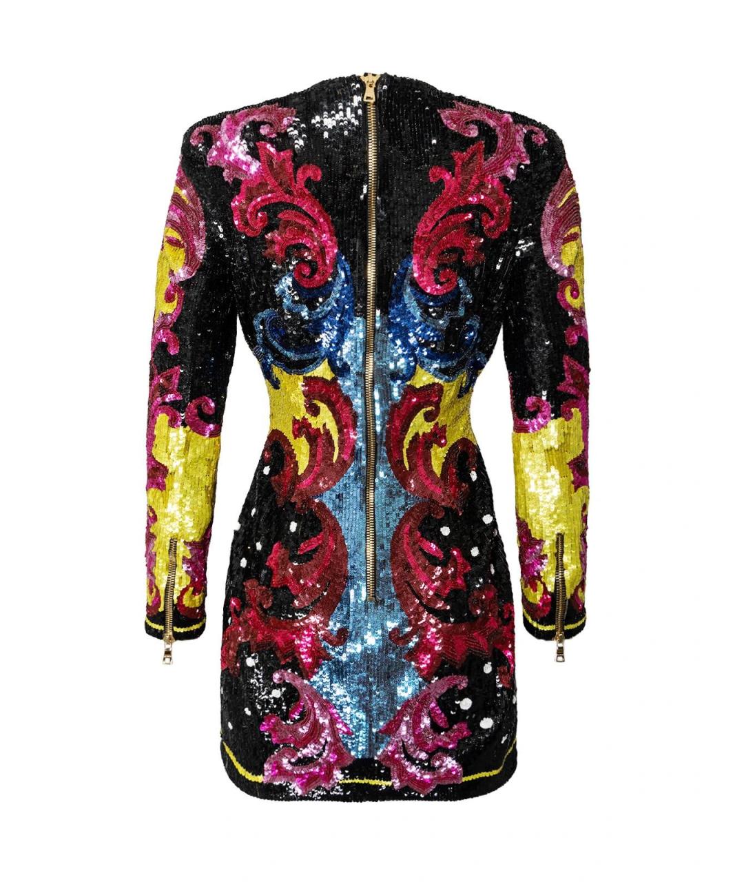 BALMAIN Черное полиамидовое повседневное платье, фото 2