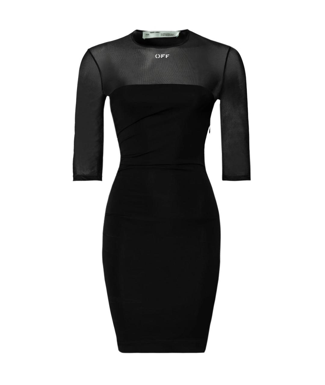 OFF-WHITE Черное полиэстеровое повседневное платье, фото 4