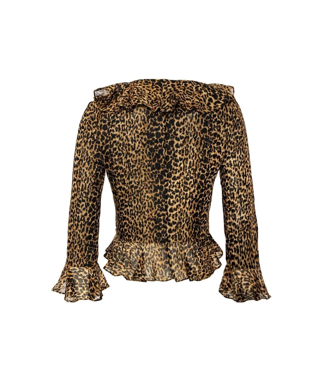 SAINT LAURENT Коричневая шерстяная блузы, фото 2