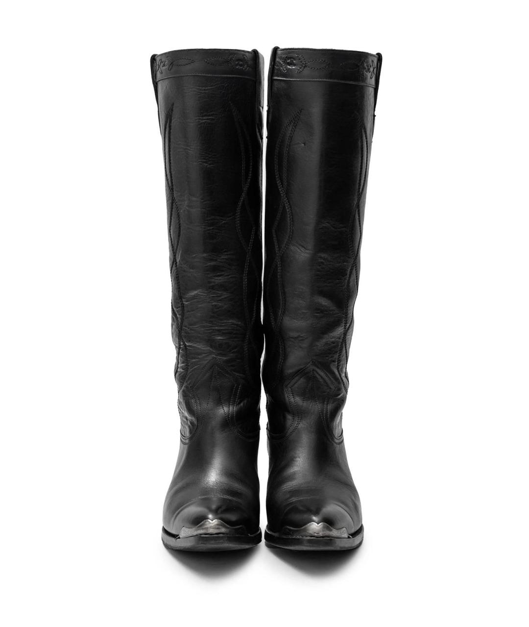 CELINE Черные кожаные сапоги, фото 4