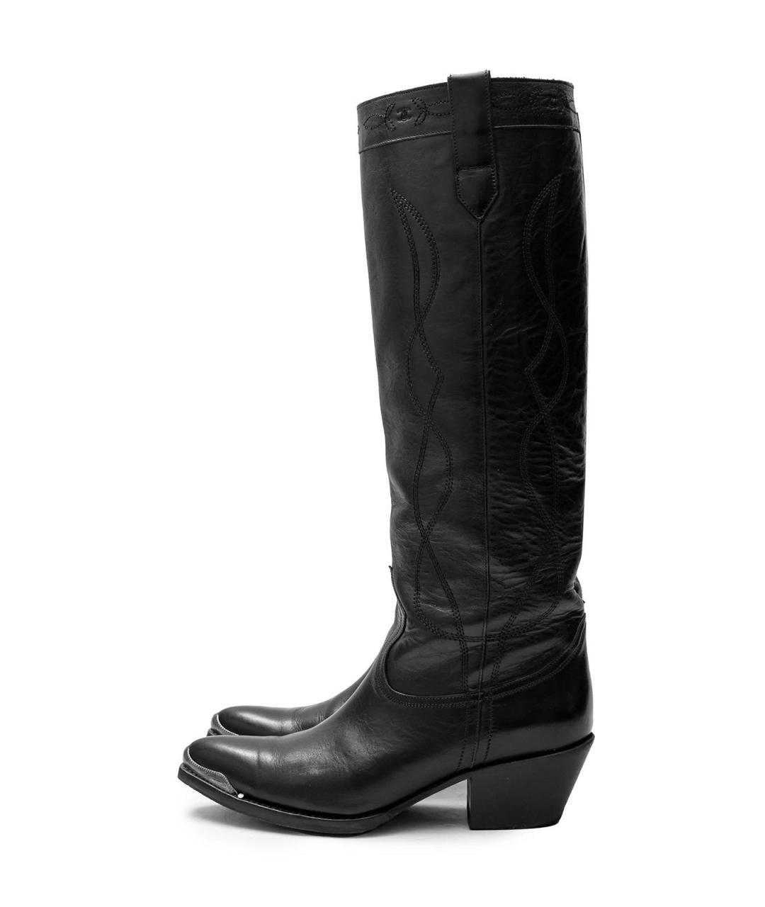 CELINE Черные кожаные сапоги, фото 5