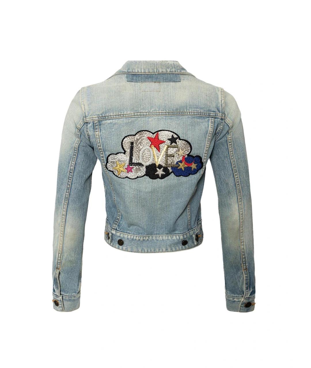 SAINT LAURENT Голубая хлопковая куртка, фото 2