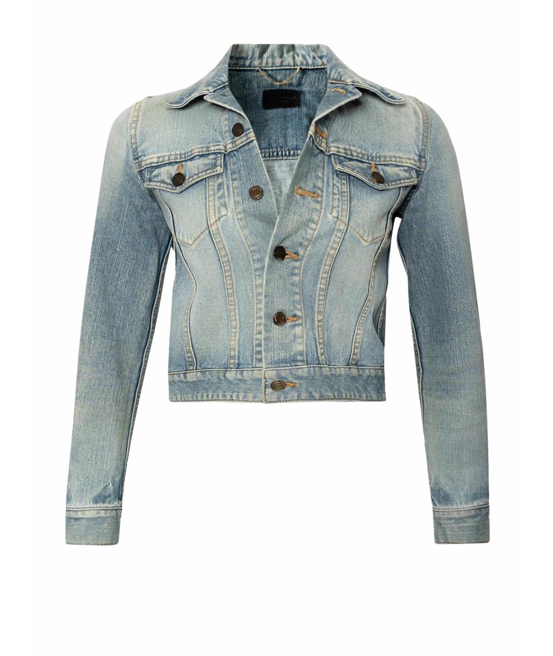 SAINT LAURENT Голубая хлопковая куртка, фото 1