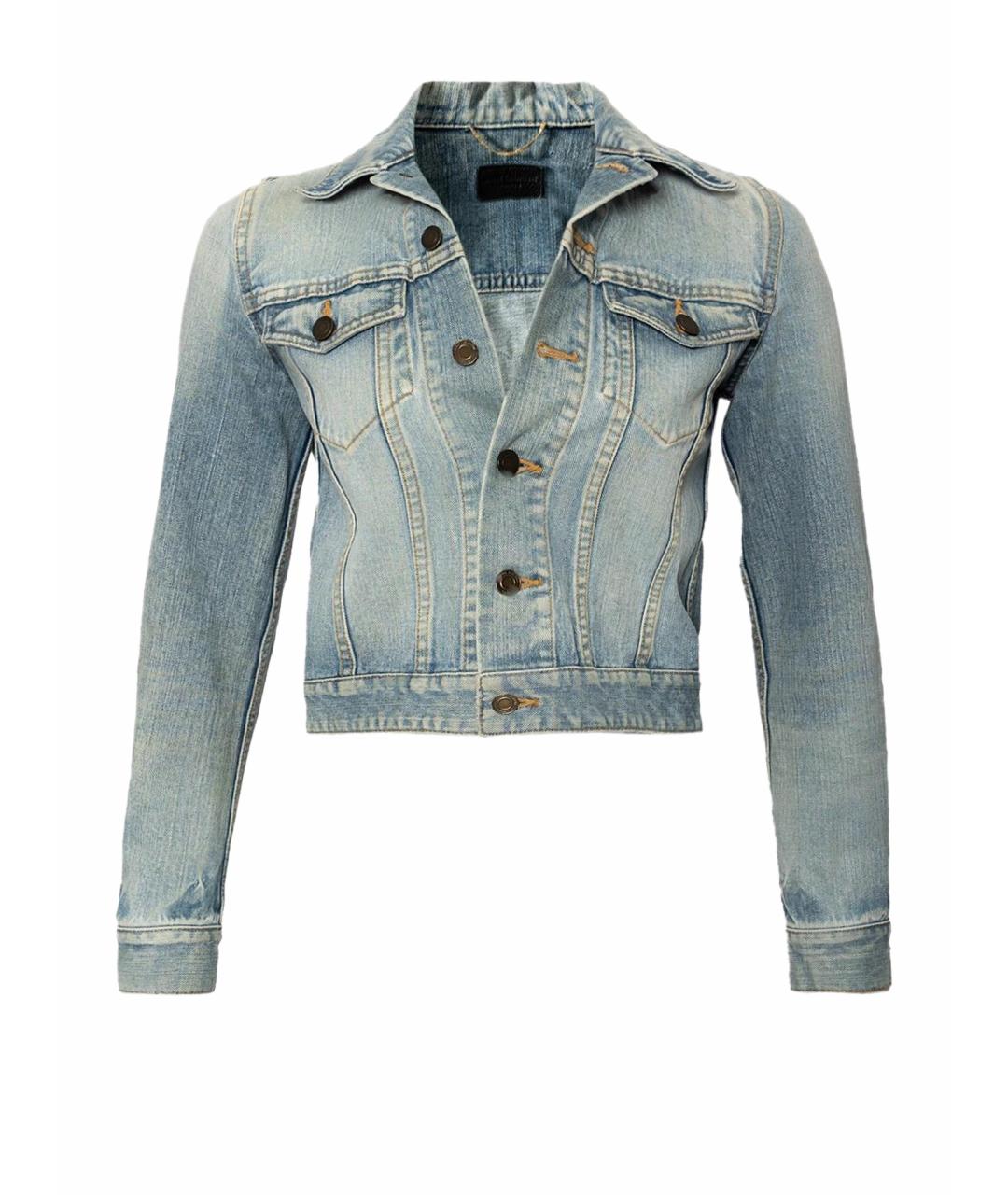 SAINT LAURENT Голубая хлопковая куртка, фото 4