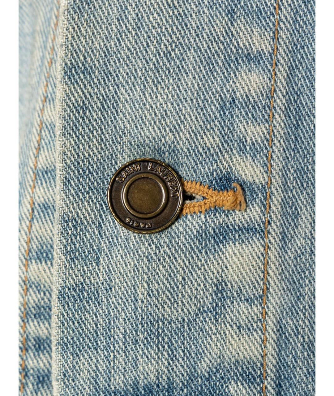 SAINT LAURENT Голубая хлопковая куртка, фото 3