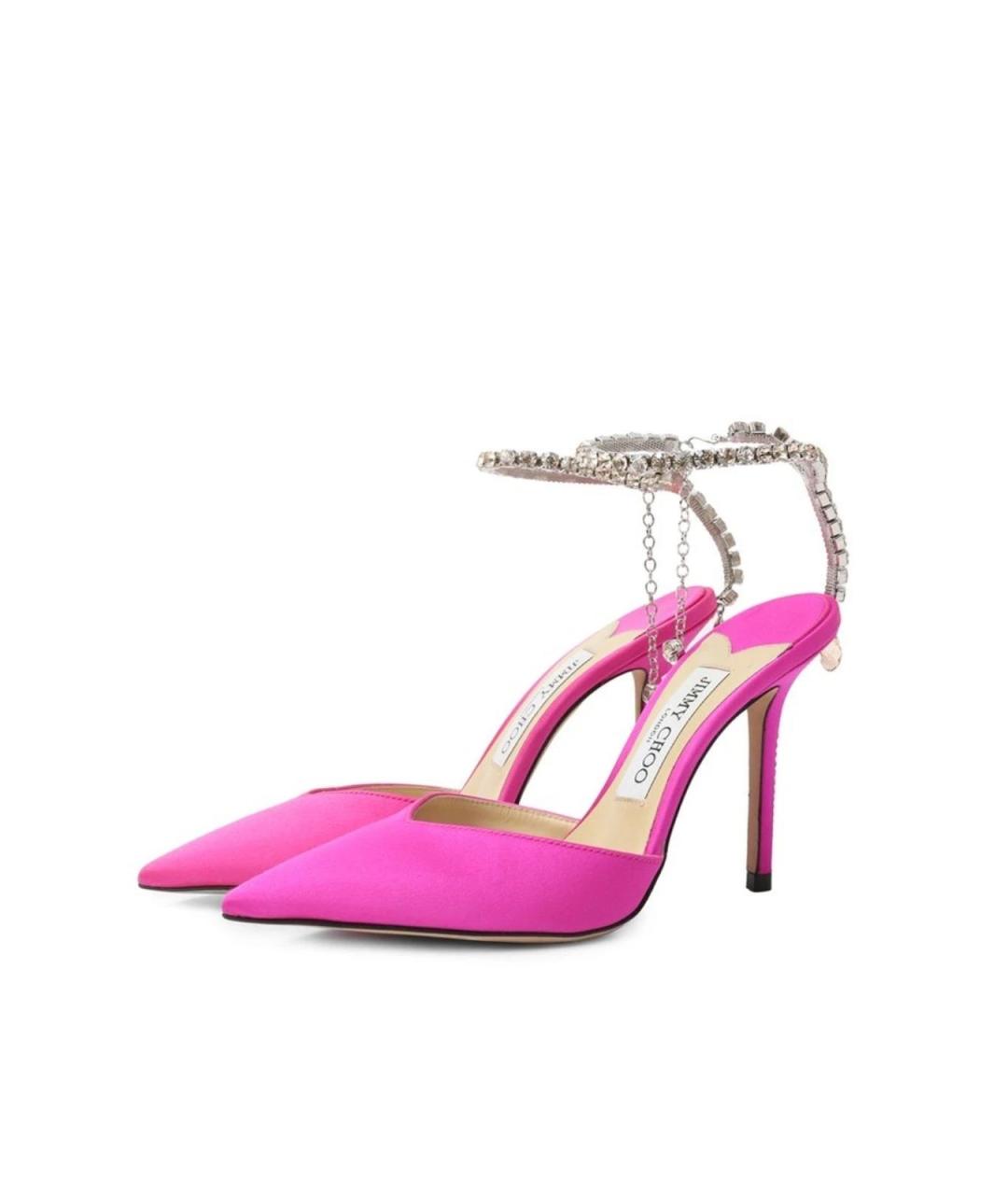 JIMMY CHOO Розовые текстильные туфли, фото 2