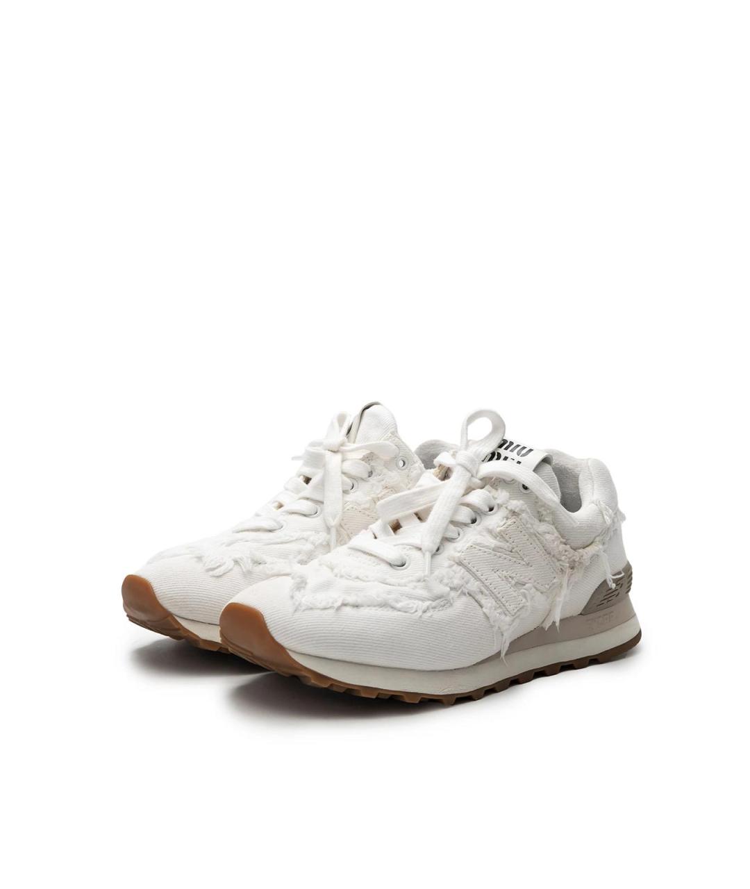 MIU MIU Белые текстильные кроссовки, фото 2