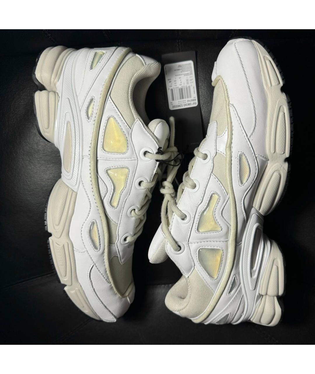 ADIDAS X RAF SIMONS Белые кожаные низкие кроссовки / кеды, фото 4