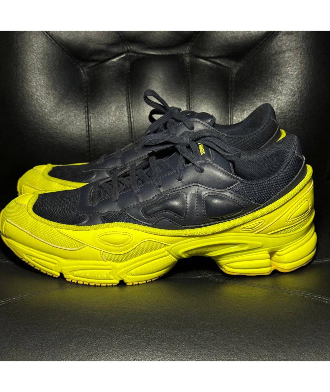 ADIDAS X RAF SIMONS Желтые текстильные низкие кроссовки / кеды, фото 3