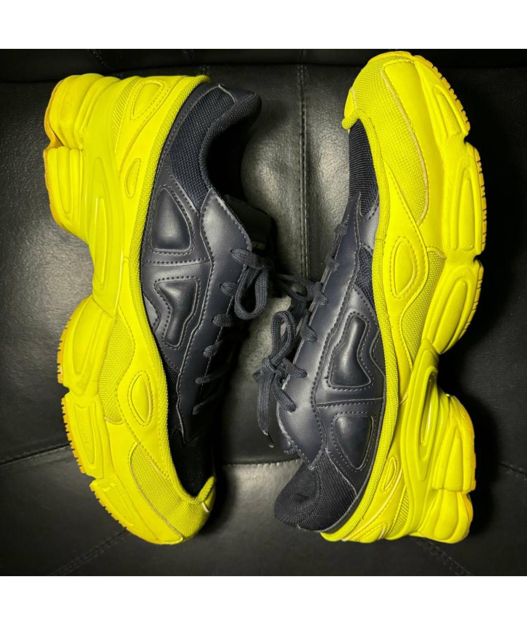 ADIDAS X RAF SIMONS Желтые текстильные низкие кроссовки / кеды, фото 4