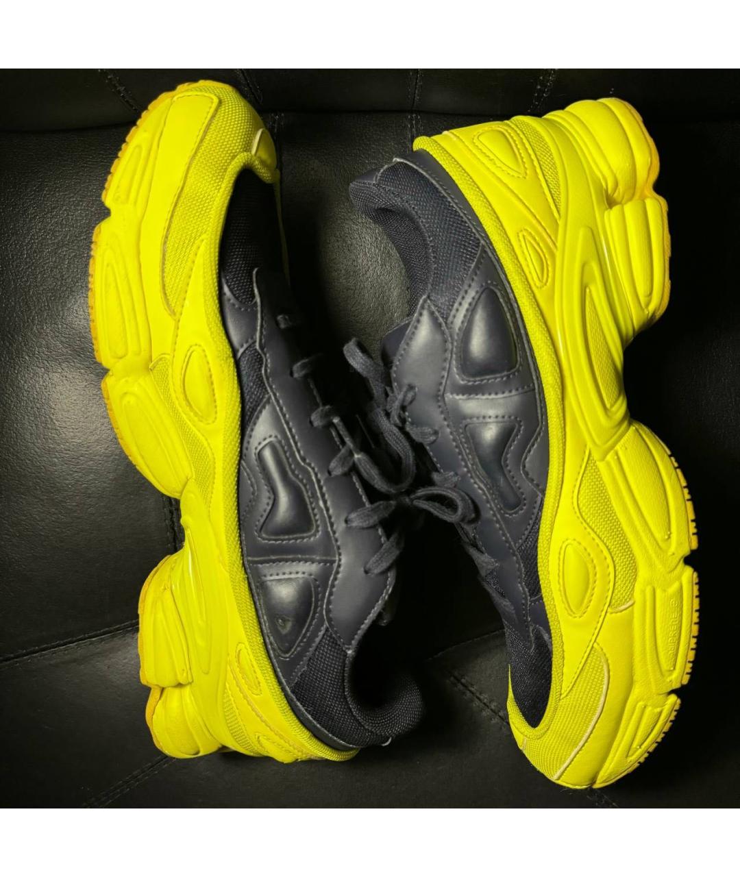 ADIDAS X RAF SIMONS Желтые текстильные низкие кроссовки / кеды, фото 5