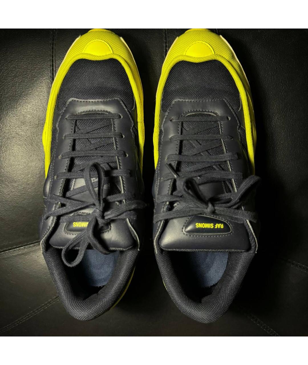 ADIDAS X RAF SIMONS Желтые текстильные низкие кроссовки / кеды, фото 7