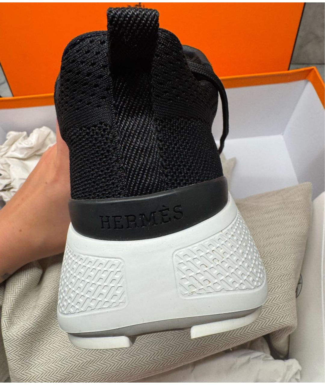 HERMES Черные кроссовки, фото 5