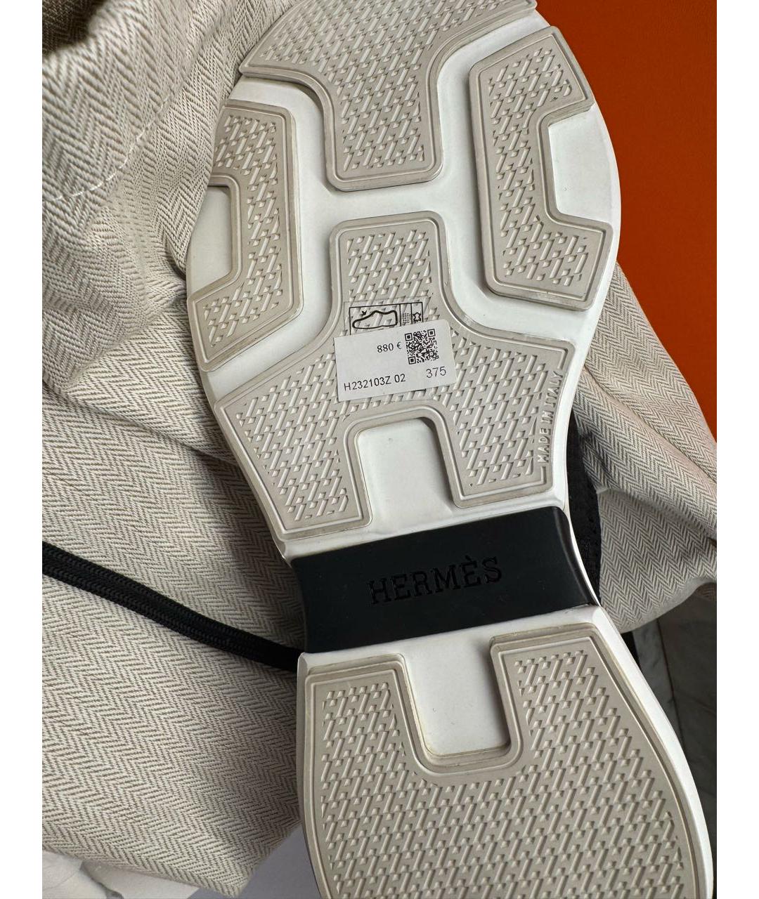 HERMES Черные кроссовки, фото 6