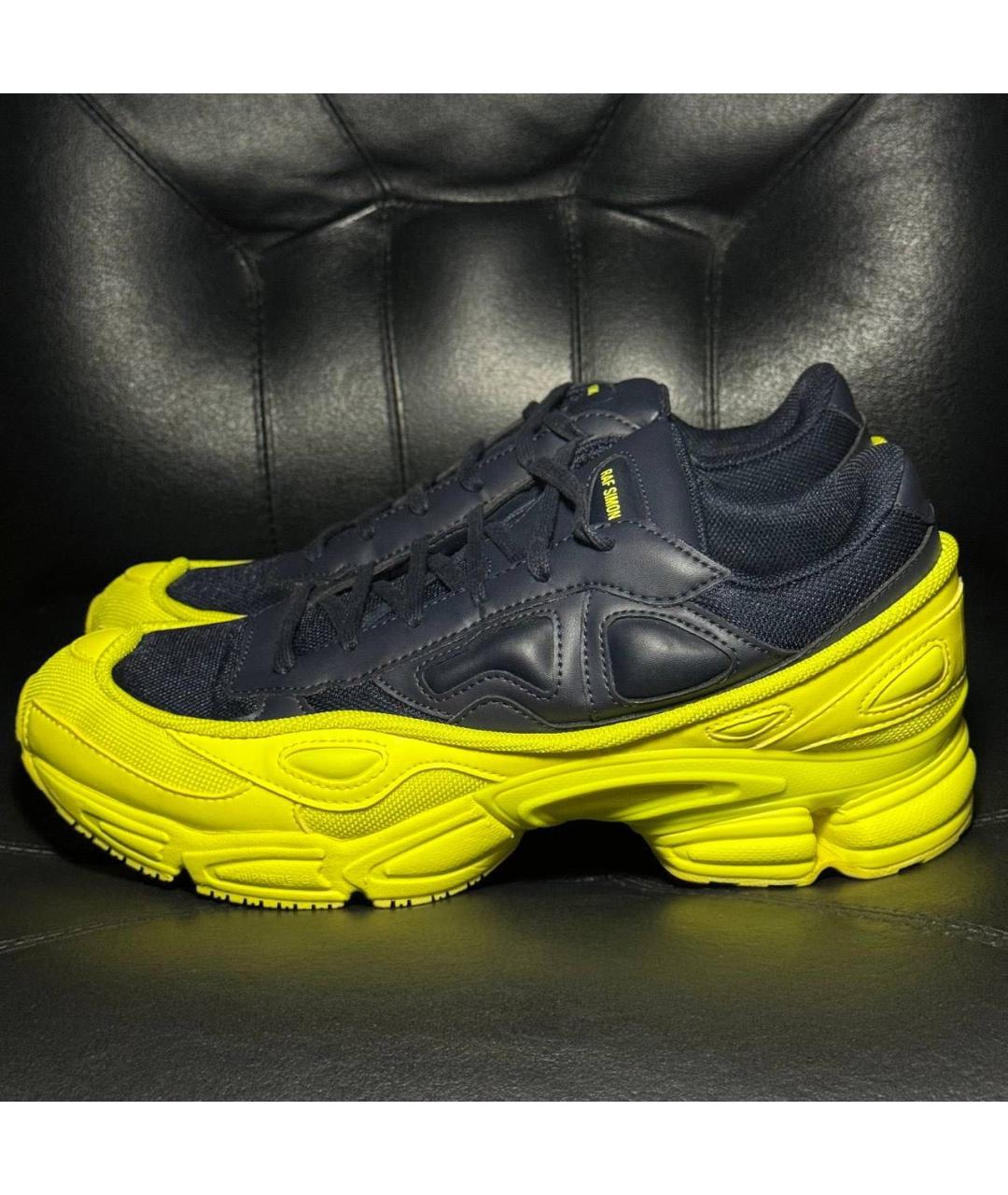 ADIDAS X RAF SIMONS Желтые текстильные низкие кроссовки / кеды, фото 3