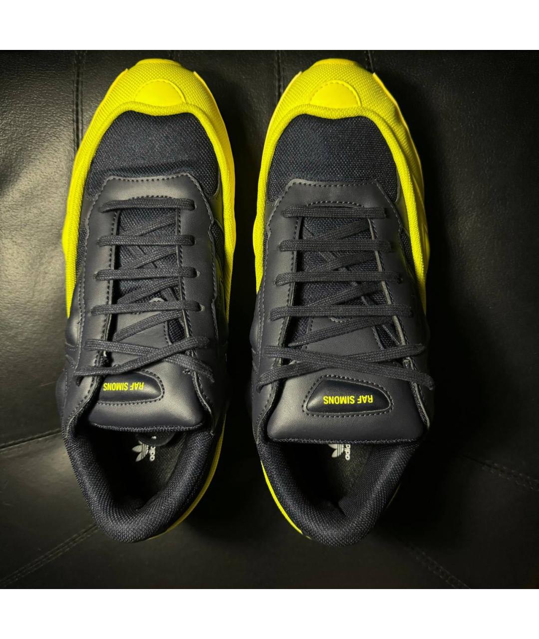 ADIDAS X RAF SIMONS Желтые текстильные низкие кроссовки / кеды, фото 7